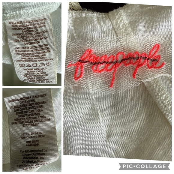 Free People Beaded Lace Cream High Low Dress Boho Wedding Festival Medium Large - Picture 13 of 13